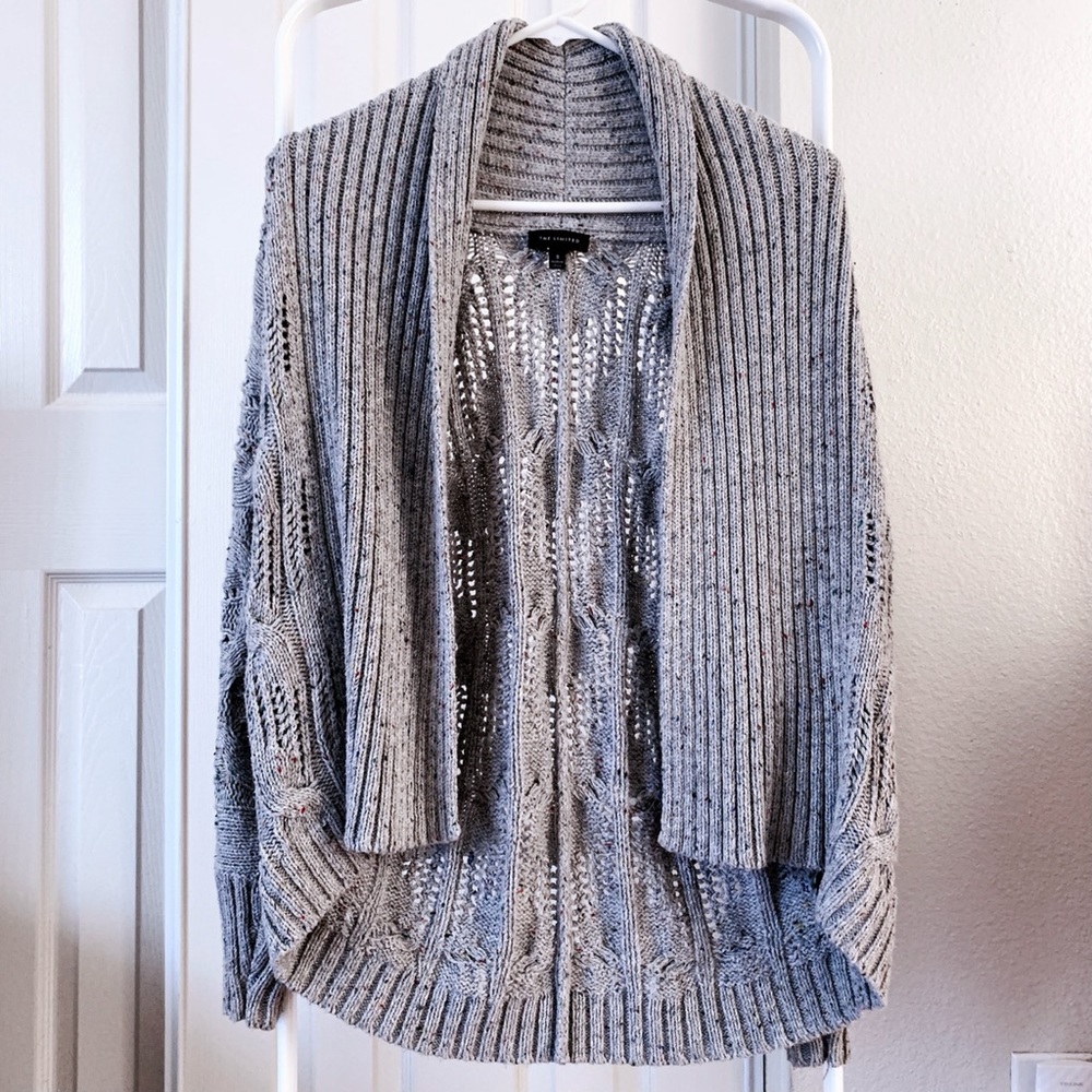 The Limited Gray Open-Knit Cardigan